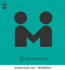 Partnership vector icon EPS 10. Hands shaking. Handshake simple isolated symbol sign.