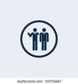 Partnership vector icon. Hands shaking. Handshake simple isolated symbol sign. Two businessman business deal.