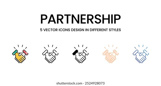 Conjunto de iconos vectoriales de asociación listo para usar ilustración de stock