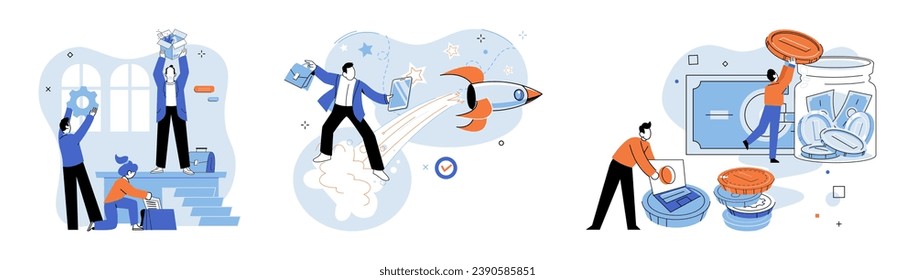 Partnership. Vector illustration. Collaborative discussions lead to strategic planning Professionalism is paramount in managing corporate partnerships Planning together ensures alignment and success