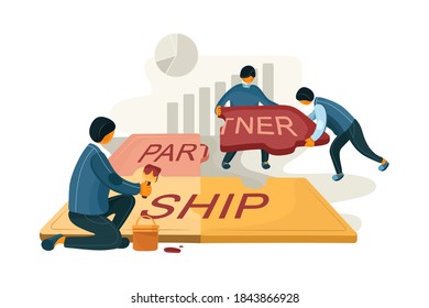 Partnership Vector Illustration concept. Can use for web banner, infographics, hero images. Flat illustration isolated on white background.