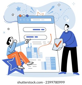 Asociación. Ilustración vectorial. La gestión eficaz fomenta el éxito de las asociaciones y colaboraciones Las conversaciones de colaboración conducen a estrategias innovadoras El profesionalismo es fundamental para la gestión