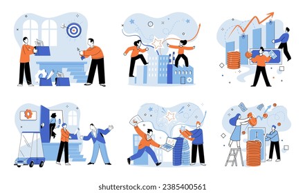 Partnership. Vector illustration. Finding innovative solutions as team strengthens partnership bonds Organizational success hinges on effective collaboration and partnership Brainstorming sessions