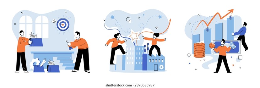 Partnership. Vector illustration. Friendship and trust strengthen partnerships and collaborations Finding solutions collectively strengthens partnership bonds Organizational success relies