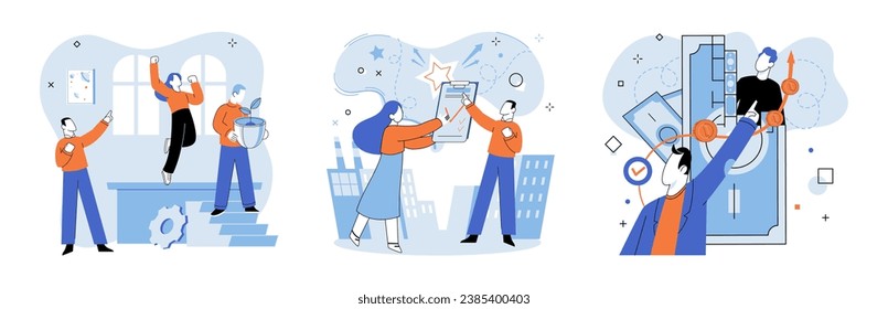 Partnership. Vector illustration. Productive meetings facilitate open communication within teams Effective management ensures success partnerships and collaborations Collaborative discussions lead