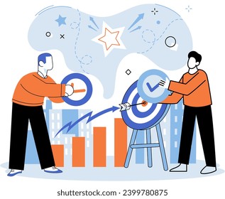 Partnership. Vector illustration. Professionalism is key in managing corporate partnerships Planning together ensures alignment in partnership objectives Community and connection strengthen