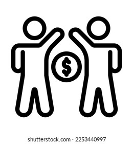 Partnership Vector Line Icon Design