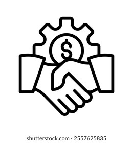 partnership Vector Lineal Icon on white background.