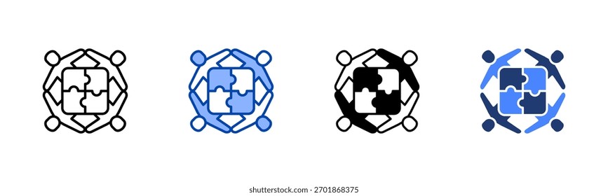 Conjunto de iconos de asociaciones colección de estilos múltiples