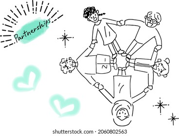 Partnerships image Children of the world illustration