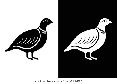 Partridge bird icon vector on White Background ,Vector Art Illustration on white background.