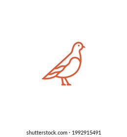 Partridge bird line art outline logo icon sign symbol design concept. Vector illustration