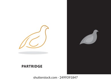 Partridge bird logo design, partridge logo with a minimalist, simple design, partridge silhouette logo.