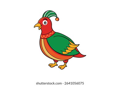 Partridge Catton Christmas Bird Art Printable Design on White Background