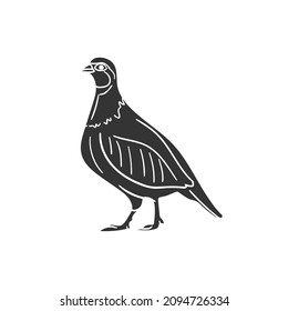 Partridge Icon Silhouette Illustration. Bird Pheasant Vector Graphic Pictogram Symbol Clip Art. Doodle Sketch Black Sign.