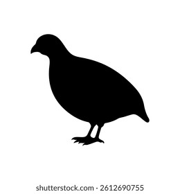 Partridge silhouette icon vector flat design on white background.