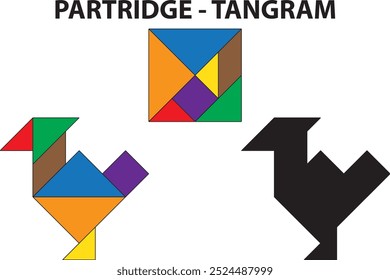 Partridge Tangram Puzzle. Education and Creativity.