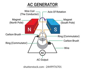 Parts of AC Generator - Physics