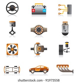 Parts of the car engine - vector illustration