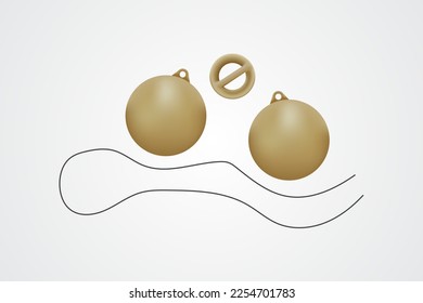 Parts of clackers traditional toys illustration on isolated background design