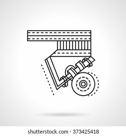 Parts, elements and detail of longboard or skateboard. Sport shop. Repair services. Longboarding. Vector icon flat thin line style. Element for web design, business, mobile app. 