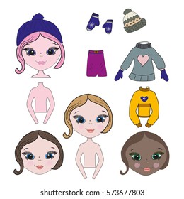 Parts of the girls set vector