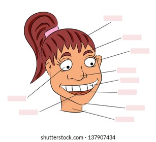 Parts of head - insert names (vector)