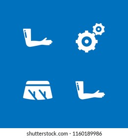 parts icon. 4 parts set with gearwheels couple, wiper and body part vector icons for web and mobile app