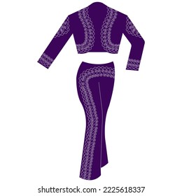 Parts of a mariachi musician costume. A Mexican and Central American traditional charro outfit used in celebrations and special events. Vector illustration isolated on white background.