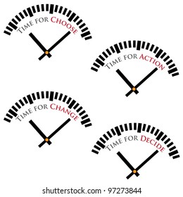 Parts of watches with labels inducing for action.