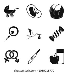 Parturient icons set. Simple set of 9 parturient vector icons for web isolated on white background