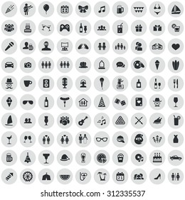party 100 icons universal set for web and mobile