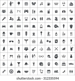 party 100 icons universal set for web and mobile