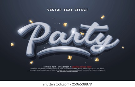 Party 3d editable text effect with dark background