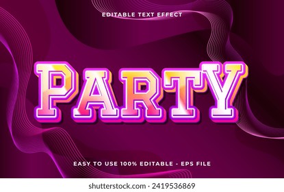 Party 3d style editable text effect template