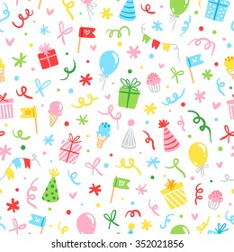Party accessories fun seamless pattern