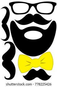 Party accessories set - glasses, mustache, bow