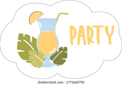 Party Allday stickers. Digital stickers. Coctail