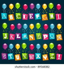 Party Alphabet with Balloons