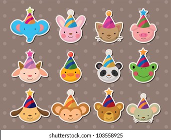 party animal face stickers