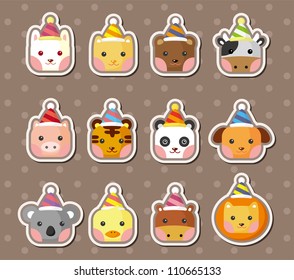 party animal face stickers