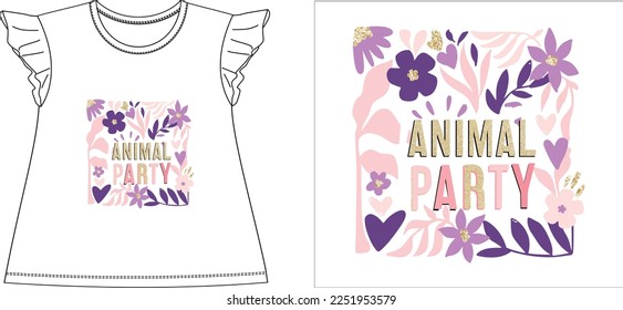 party animal
t shirt graphic design vector illustration 
