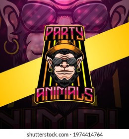 Party animals esport mascot logo design