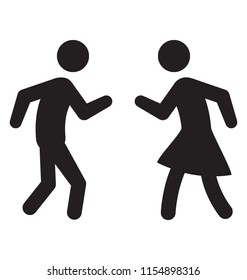 
Party animals face to face moving fast on music beats doing salsa dance 
