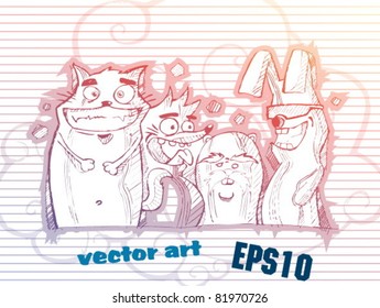 party animals. Vector Illustration