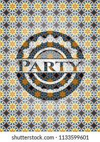 Party arabic style emblem. Arabesque decoration.