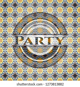 Party arabic style emblem. Arabesque decoration.