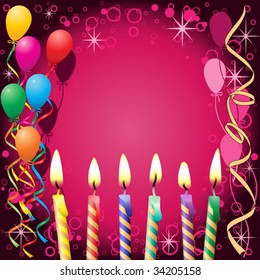 Party Background with Balloons and Candles