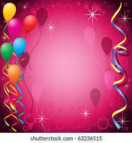 Party Background with Balloons and Streamers