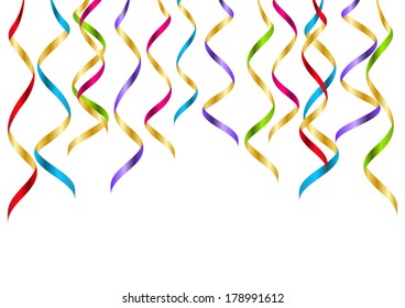 Party background with color ribbons